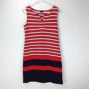 Red white and blue stripe talbots dress